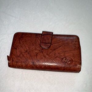 Buxton Vintage Women's Top Grain Cowhide Brown Leather Wallet lots of slots